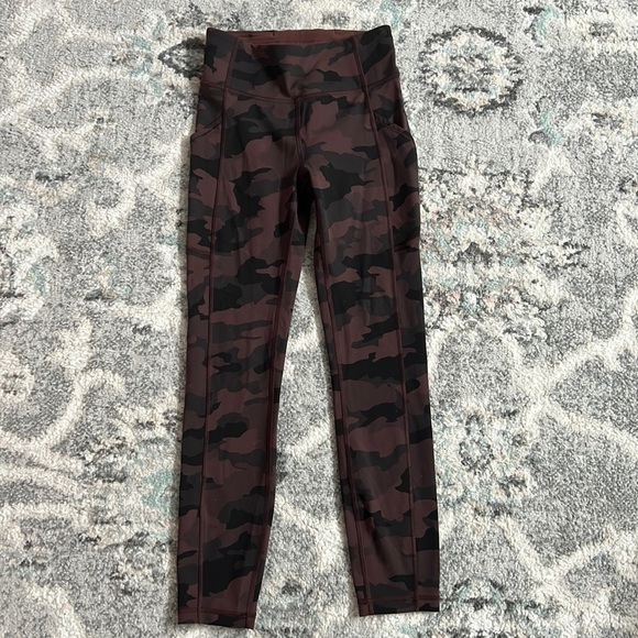 Lululemon Invigorate High-Rise Leggings in Heritage 365 Camo Brown Earth Multi - Picture 1 of 12